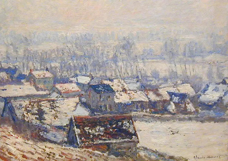 Paisaje en Giverny, efecto de nieve - Claude Monet