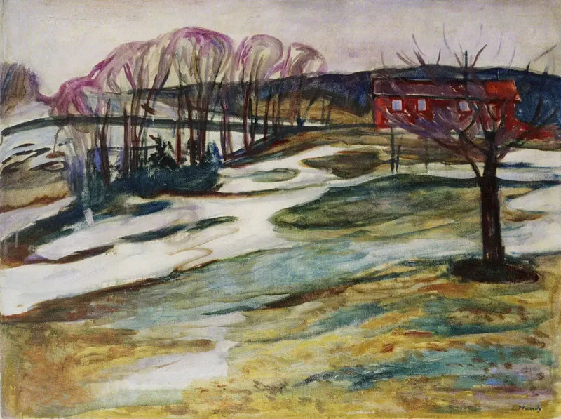 Paisaje en la casa roja - Edvard Munch