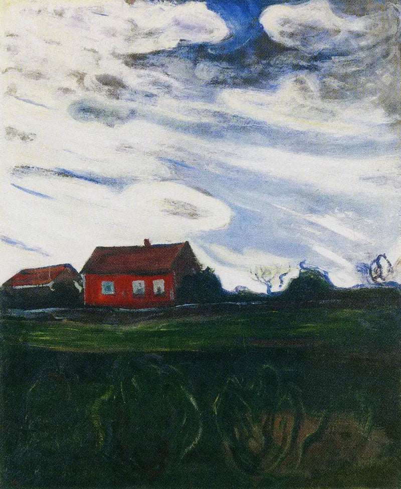 Paisaje en la casa roja - Edvard Munch