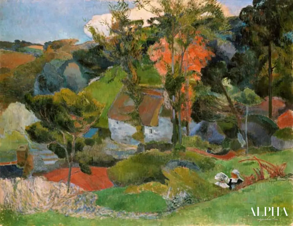 Paysage à Pont Aven - Paul Gauguin - Reproductions de tableaux et peintures haut de gamme