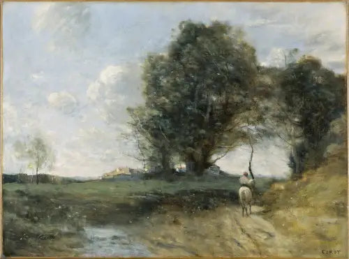 Paisaje con jinete - Jean-Baptiste Camille Corot