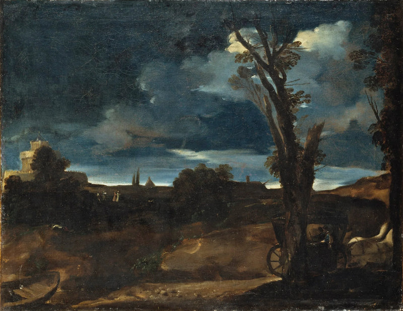 Paisaje con luz de luna - Guercino