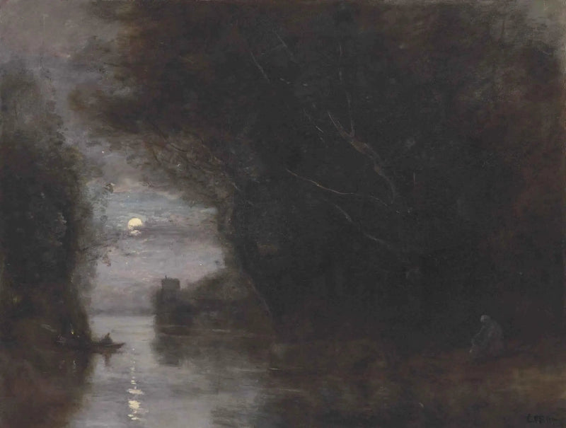 Paisaje con luz de luna - Jean-Baptiste Camille Corot