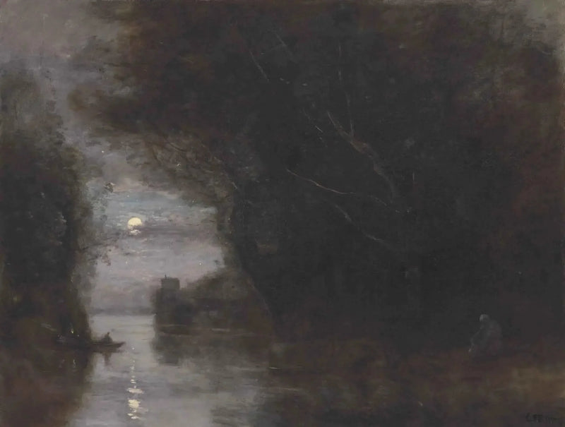 Paisaje con luz de luna - Jean-Baptiste Camille Corot