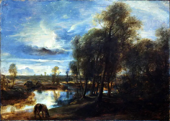Paisaje con luz de luna - Peter Paul Rubens
