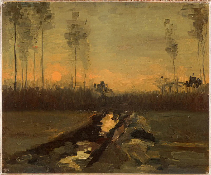Paisaje al atardecer - Vincent van Gogh