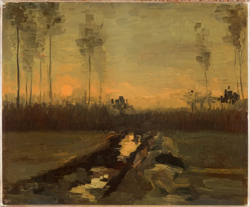 Paisaje al atardecer - Vincent van Gogh