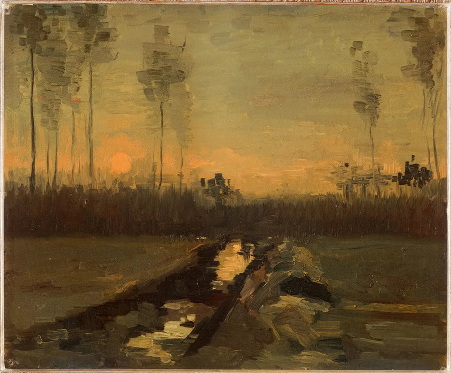 Paisaje al atardecer - Vincent van Gogh