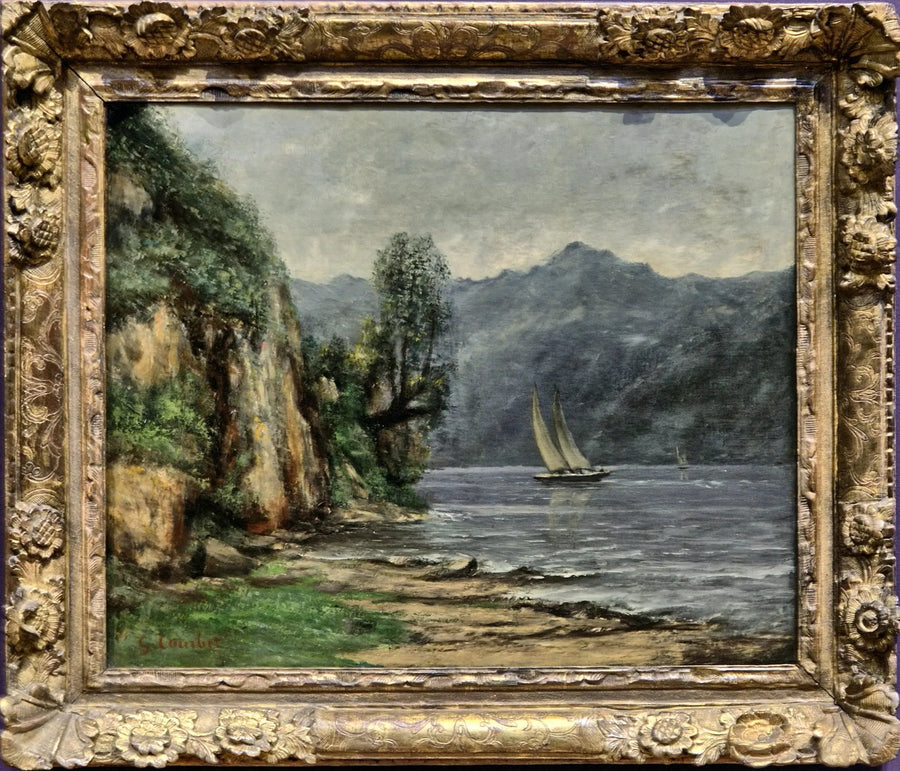 Paisaje con lago - Gustave Courbet