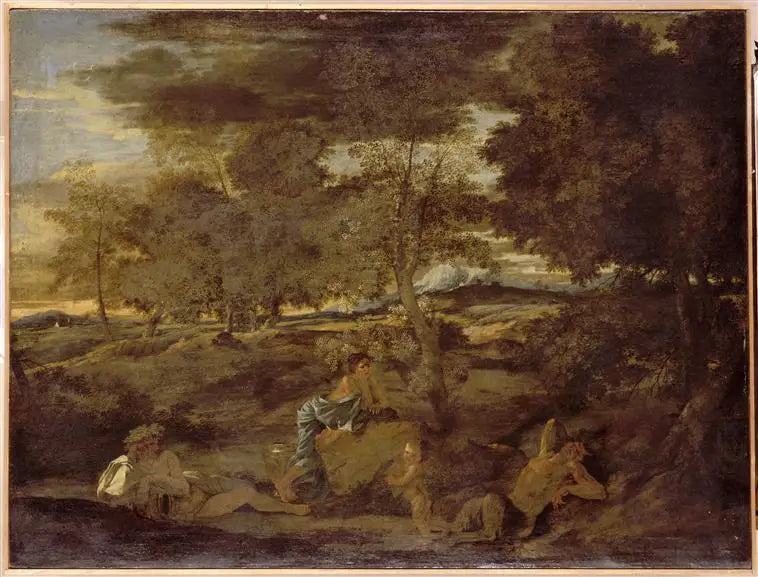 Paisaje con sátiro dormido - Nicolas Poussin