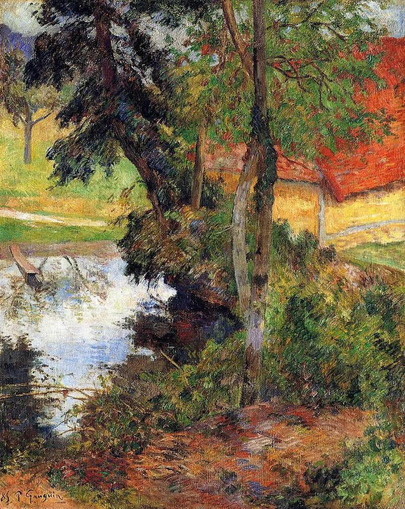 Paisaje con techo rojo - Paul Gauguin