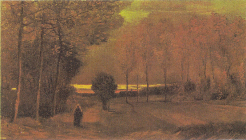 Paisaje de otoño al atardecer - Vincent van Gogh