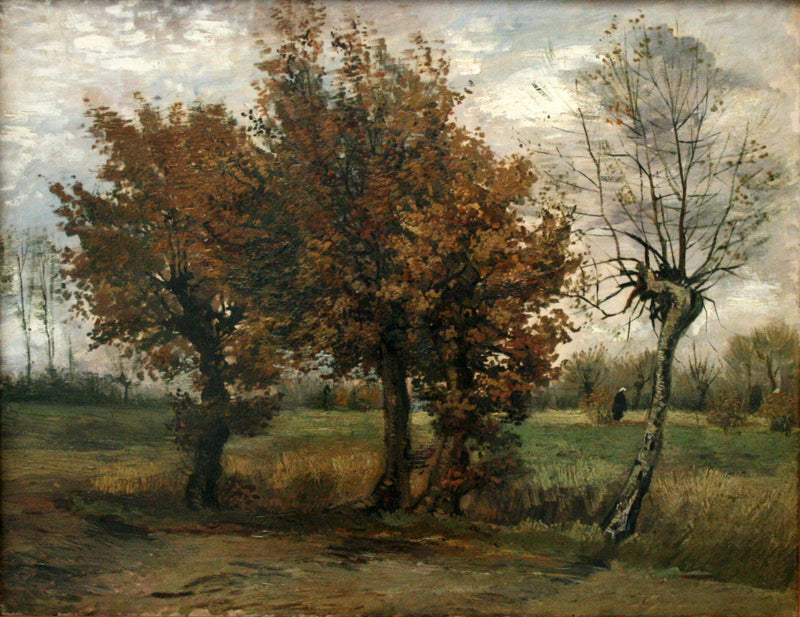 Paisaje otoñal con cuatro árboles - Vincent van Gogh
