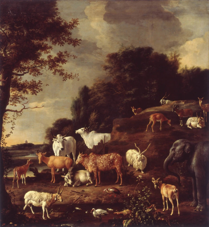 Paisaje con animales exóticos - Melchior de Hondecoeter