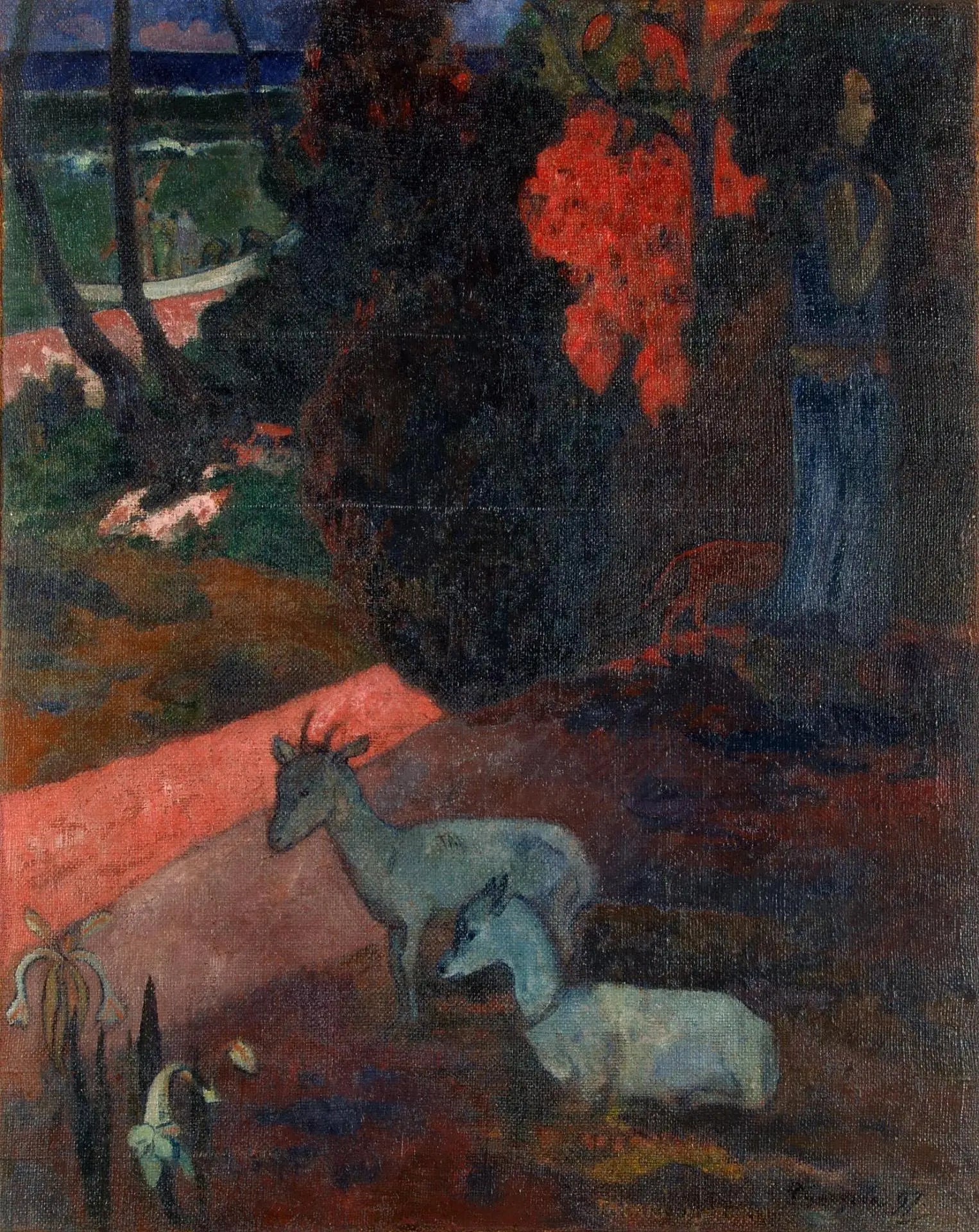 Reproduction du tableau « Paysage aux deux chèvres - Paul Gauguin » par Alpha Reproduction en peinture à l’huile
