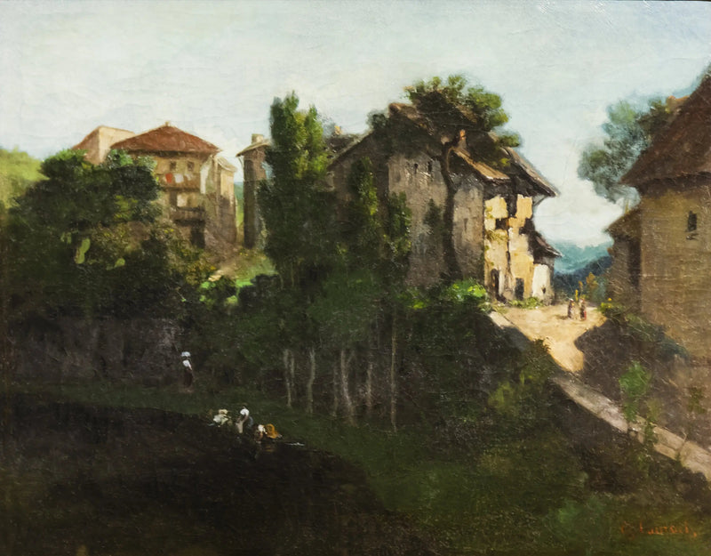 Paisaje con lavanderas - Gustave Courbet