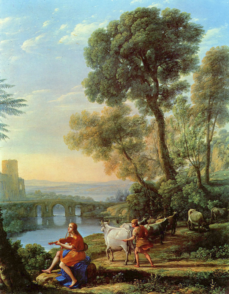 Paisaje con Apolo cuidando los rebaños de Admeto - Claude Lorrain