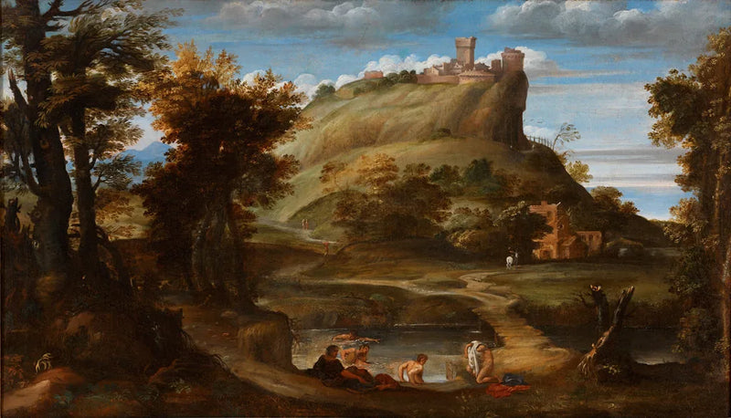 Paisaje con bañistas - Domenichino