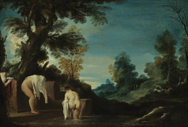 Paisaje con bañistas - Guercino