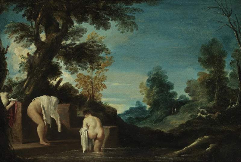 Paisaje con bañistas - Guercino