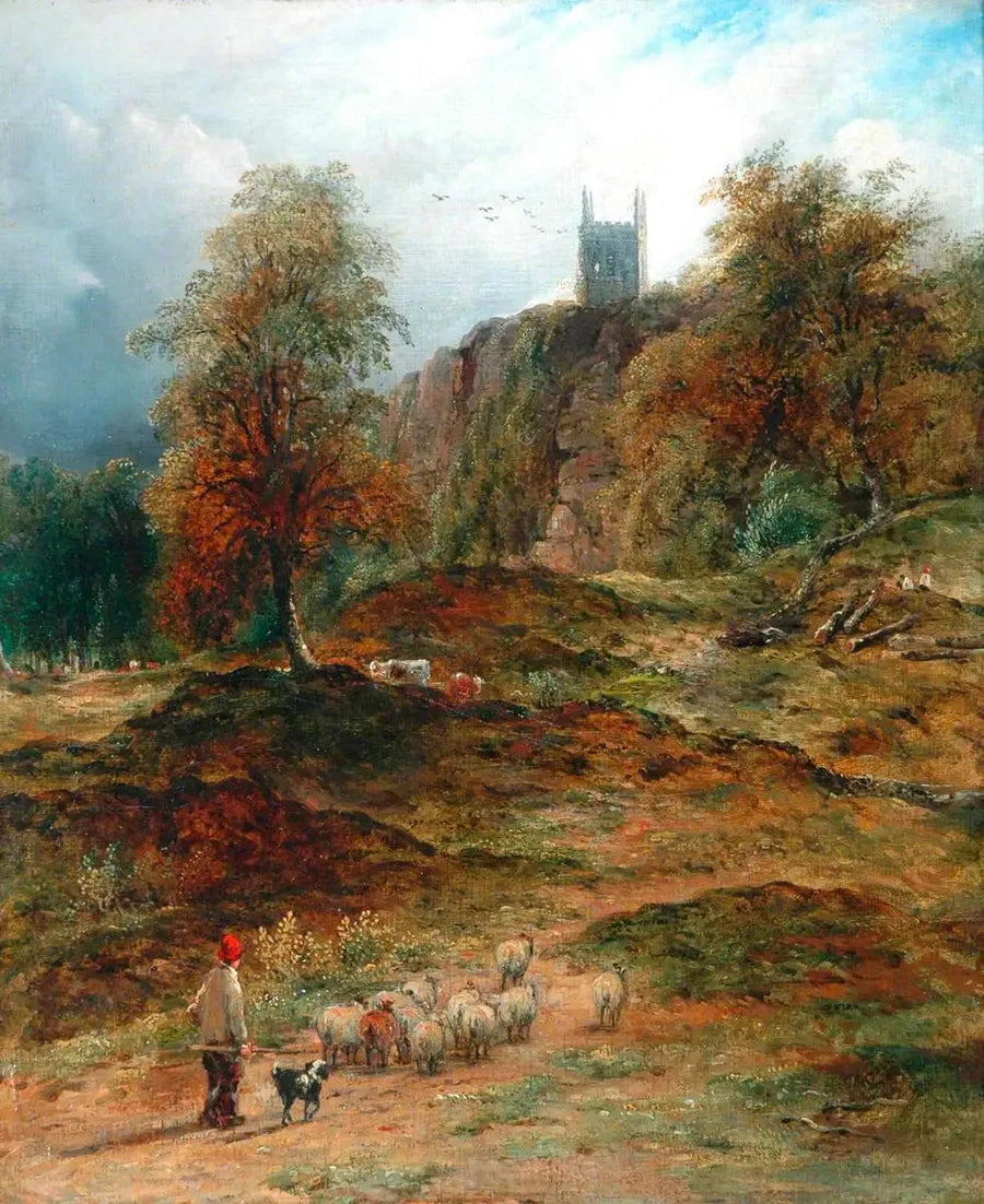 Paisaje con pastor llevando el rebaño a casa (Derbyshire) - John Constable