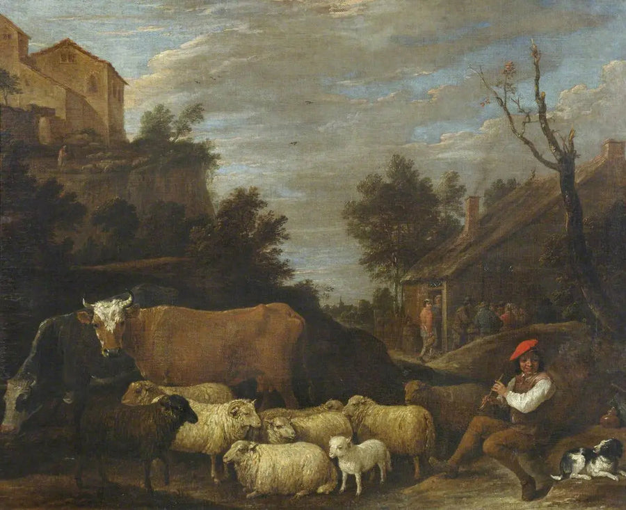 Paisaje con ganado y ovejas - David Teniers el Joven