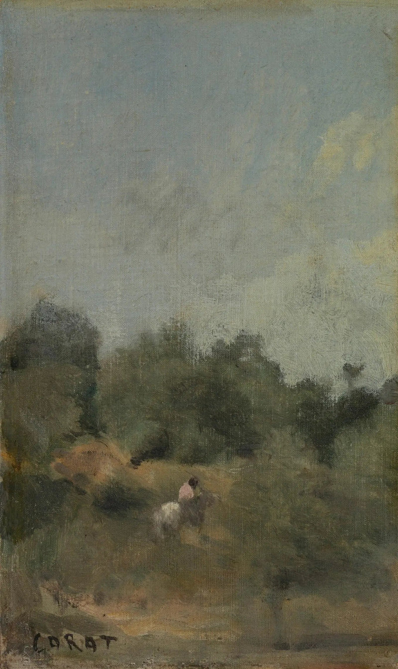 Paisaje con jinete - Jean-Baptiste Camille Corot