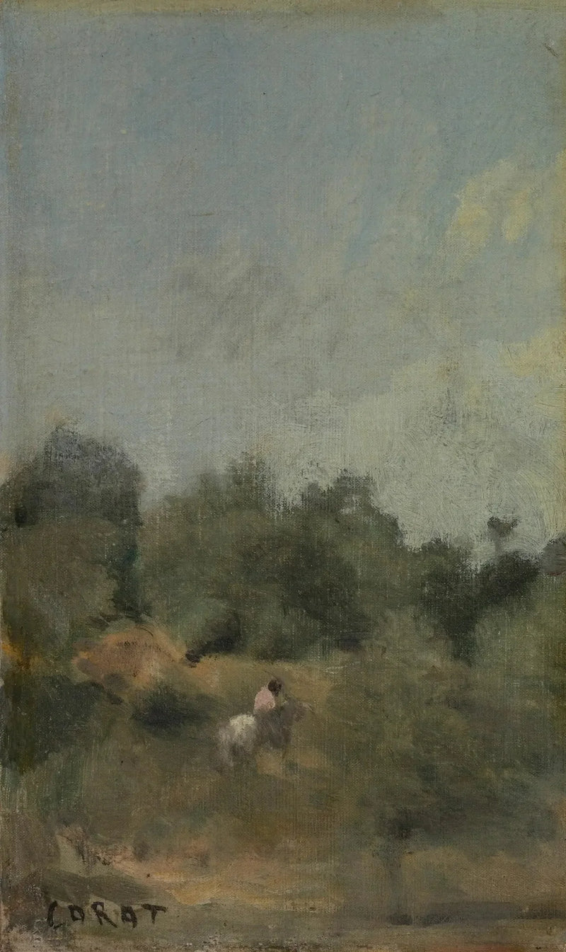 Paisaje con jinete - Jean-Baptiste Camille Corot