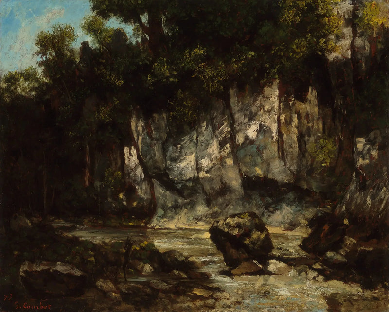 Paisaje con ciervo - Gustave Courbet