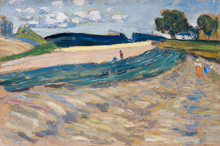 Paisaje con campo amarillo - Vassily Kandinsky
