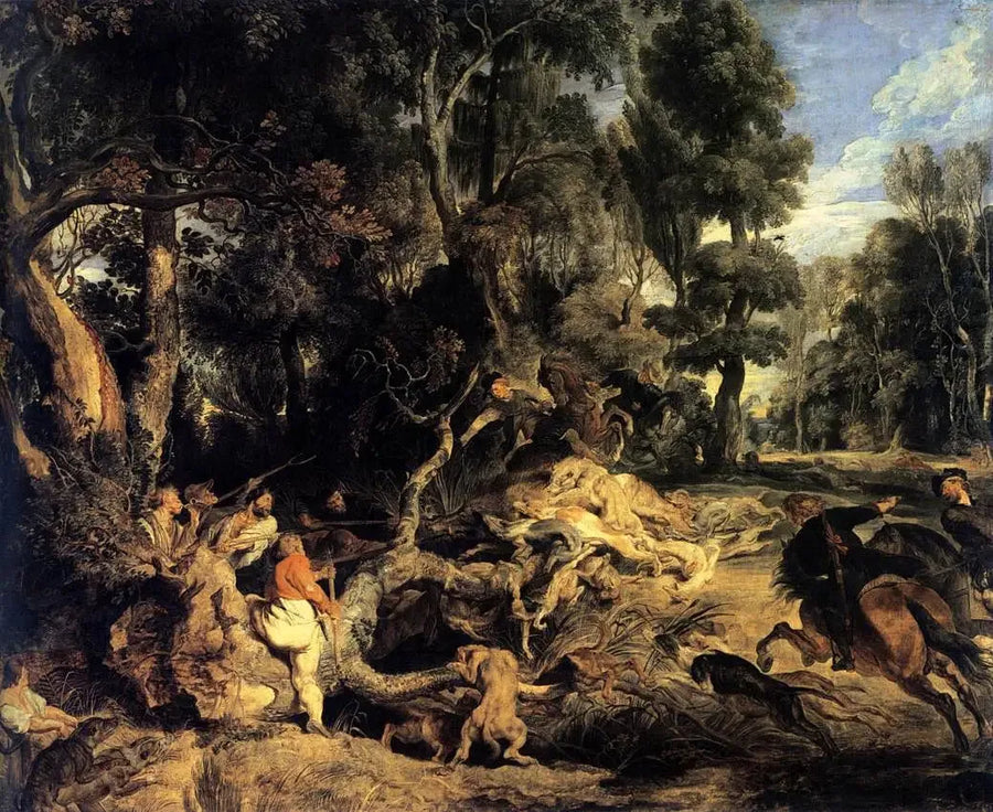 Paisaje con caza de jabalí - Peter Paul Rubens