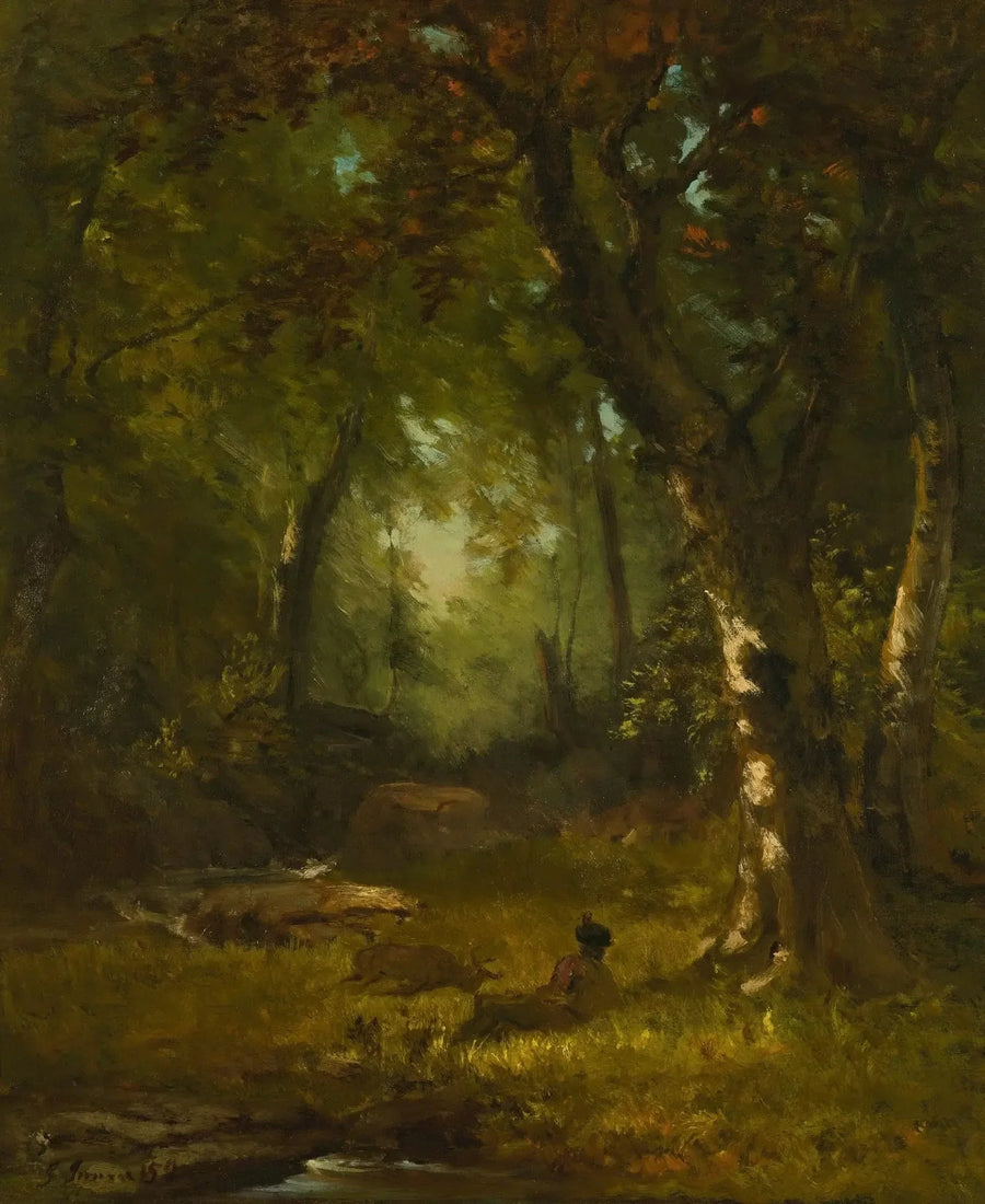 Paisaje con cazador - George Inness