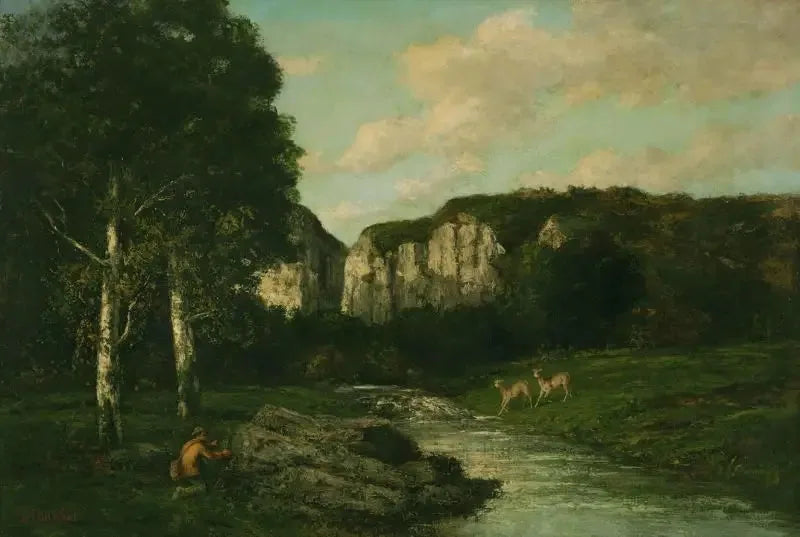Paisaje con cazador - Gustave Courbet