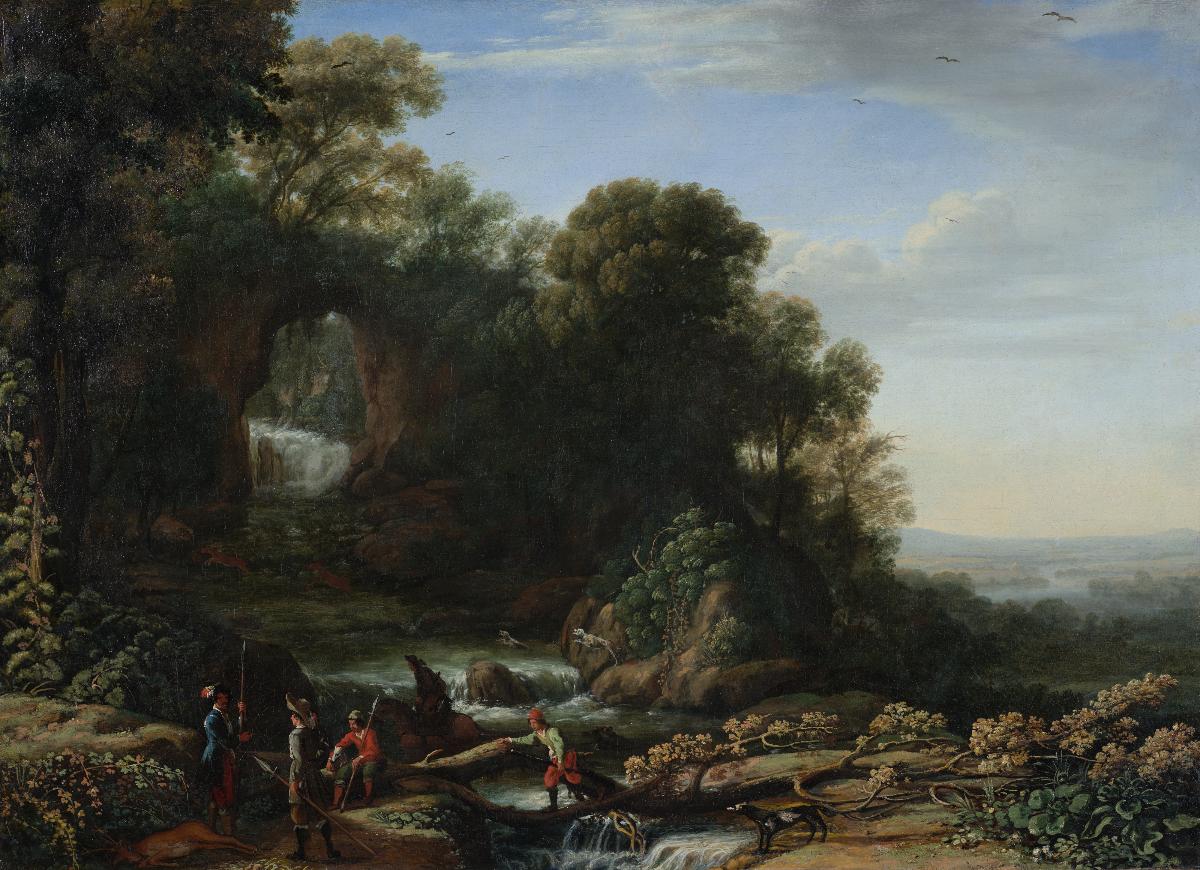 Paysage avec chute d’eau et chasseurs - Claude Lorrain - Alpha Reproduction
