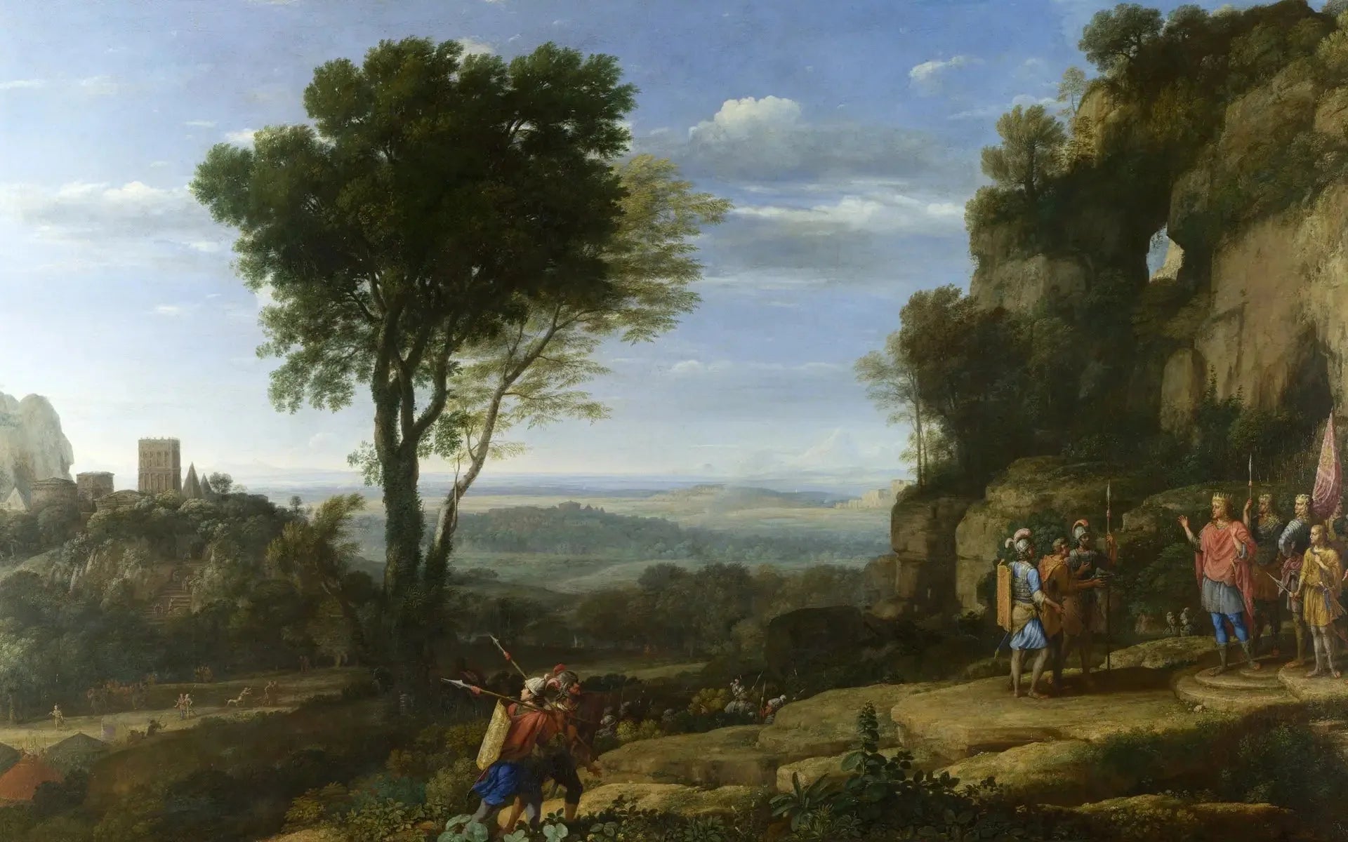 Paysage avec David à la grotte d'Adullam - Claude Lorrain image 1 reproduction d’œuvre d’art à l’huile