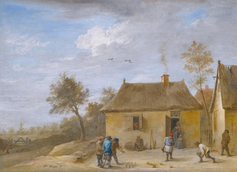 Paisaje con jugadores de bolos - David Teniers el Joven