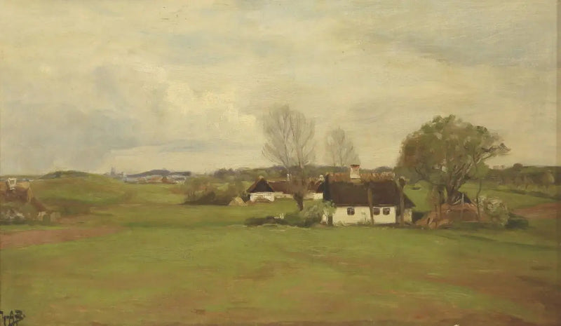 Paisaje con casas - H. A. Brendekilde