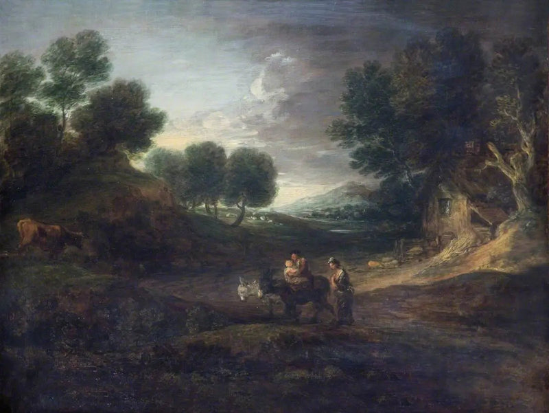 Paisaje con campesinos y burros - Thomas Gainsborough