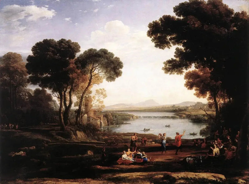 Paisaje con personajes bailando (El Molino) - Claude Lorrain