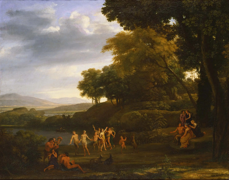 Paisaje con sátiros y ninfas danzantes - Claude Lorrain