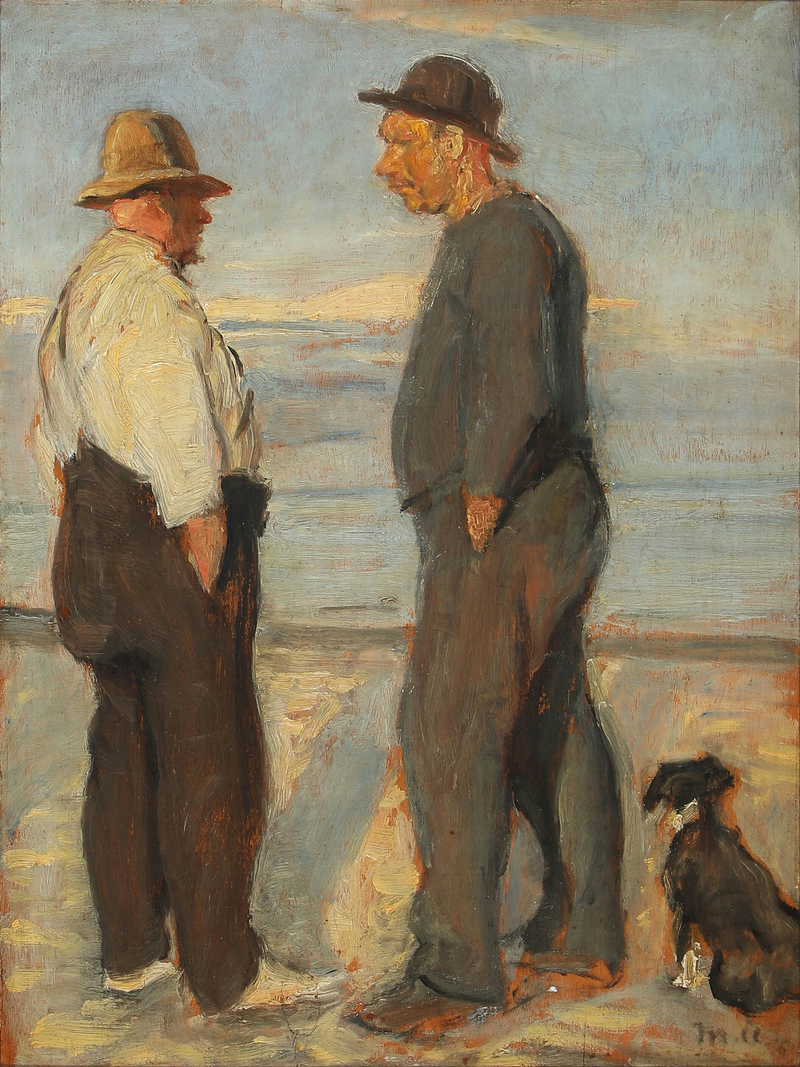Paisaje con dos pescadores en la playa, Skagen. - Michael Peter Ancher
