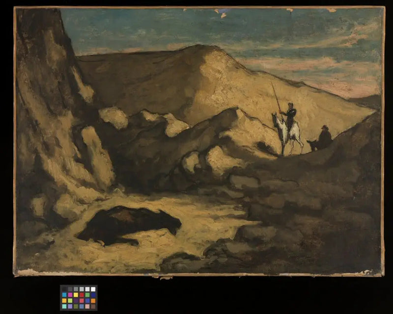 Paisaje con Don Quijote y la mula muerta - Honoré Daumier