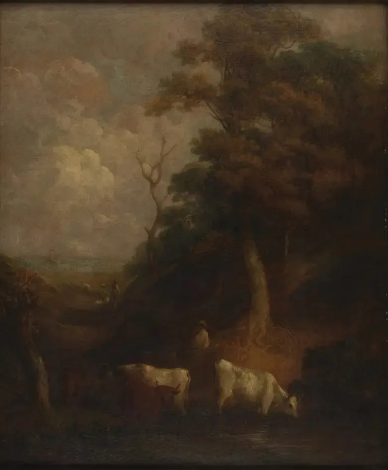 Paisaje con ganado y un estanque - Thomas Gainsborough