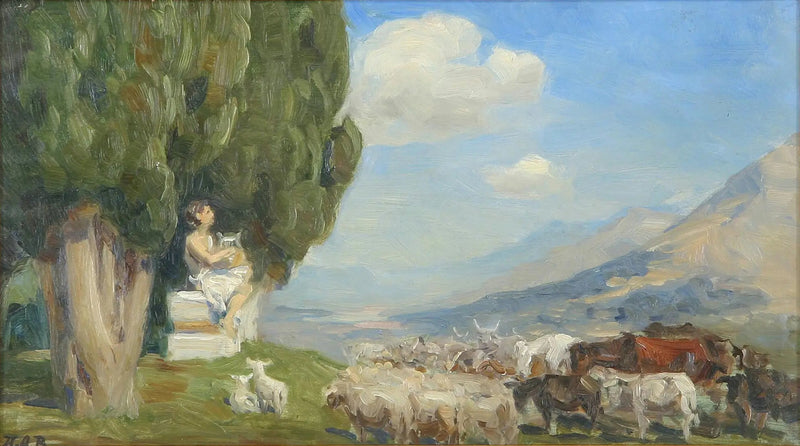 Paisaje con ganado. - H. A. Brendekilde