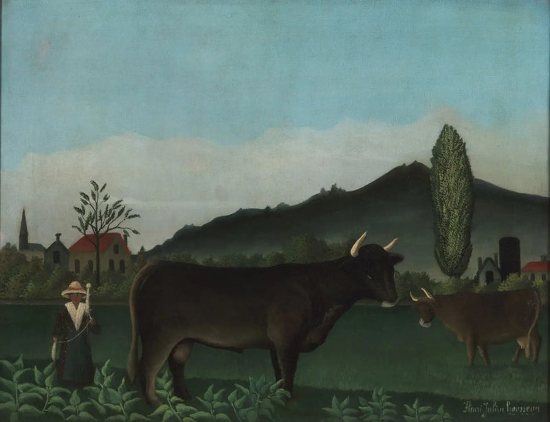 Paisaje con ganado - Henri Rousseau