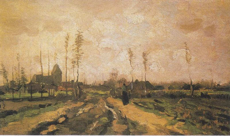 Paisaje con iglesia y casas - Vincent van Gogh