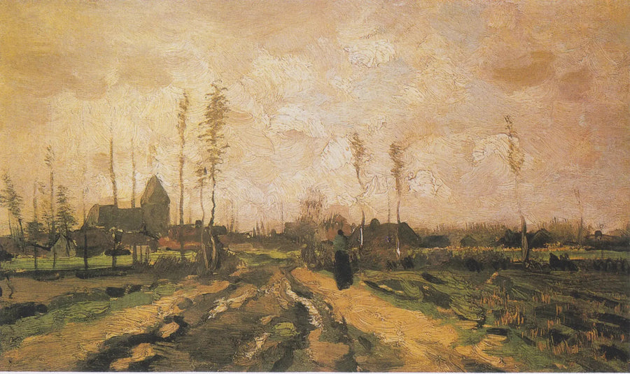 Paisaje con iglesia y casas - Vincent van Gogh