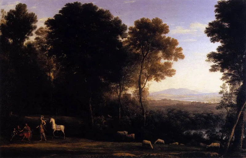 Paisaje con Erminia en conversación con el anciano y sus hijos - Claude Lorrain