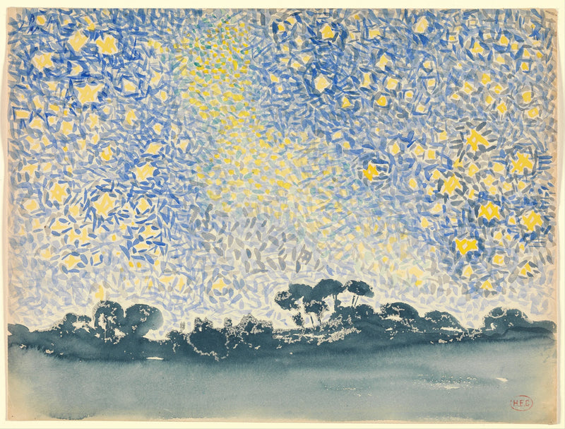 Paisaje con estrellas - Henri-Edmond Cross