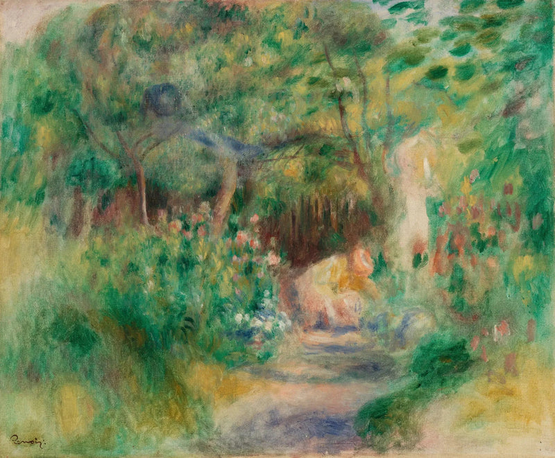 Paisaje con mujer jardineando - Pierre-Auguste Renoir